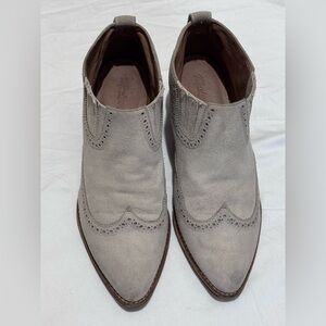Madewell Cream Suede Ankle Boots